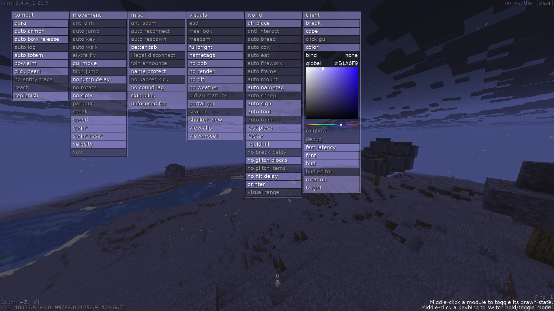 Nami Client 1.21.8 / For 2B2T.org or GRIM ac